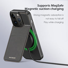 Load image into Gallery viewer, MagSafe high quality flip leather case for iPhone