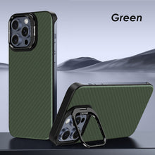 Load image into Gallery viewer, MagSafe titanium alloy bracket carbon fiber case for iPhone