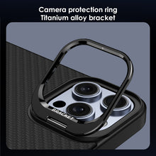 Load image into Gallery viewer, MagSafe titanium alloy bracket carbon fiber case for iPhone