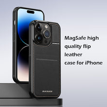 Load image into Gallery viewer, MagSafe high quality flip leather case for iPhone