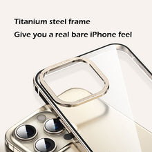 Load image into Gallery viewer, Titanium steel frame transparent case for iPhone