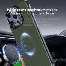 Load image into Gallery viewer, MagSafe titanium alloy bracket carbon fiber case for iPhone