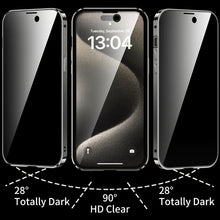 Load image into Gallery viewer, Titanium steel frame transparent anti peeping case for iPhone