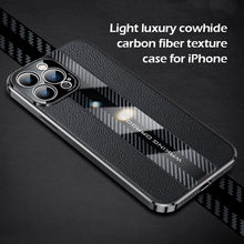 Load image into Gallery viewer, Light luxury cowhide carbon fiber texture case for iPhone