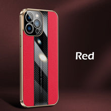 Load image into Gallery viewer, Light luxury cowhide carbon fiber texture case for iPhone