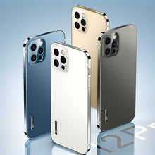 Load image into Gallery viewer, Stainless steel frame frosted case for iPhone