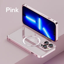 Load image into Gallery viewer, Metal frame transparent constant yellow MagSafe case for iPhone
