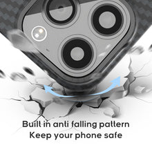 Load image into Gallery viewer, Metal camera frame carbon fiber skin friendly case for iPhone