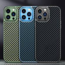 Load image into Gallery viewer, MagSafe ultra thin electroplated frame carbon fiber case for iPhone