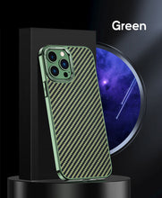 Load image into Gallery viewer, MagSafe ultra thin electroplated frame carbon fiber case for iPhone