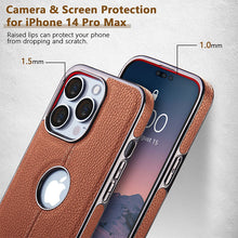 Load image into Gallery viewer, Electroplated frame business leather simple case for iPhone