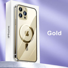 Load image into Gallery viewer, MagSafe HD transparent stainless steel frame case for iPhone