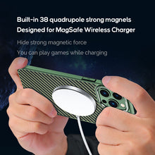 Load image into Gallery viewer, MagSafe ultra thin electroplated frame carbon fiber case for iPhone