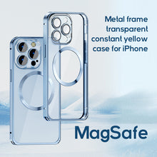 Load image into Gallery viewer, Metal frame transparent constant yellow MagSafe case for iPhone