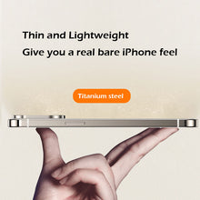 Load image into Gallery viewer, Titanium steel frame transparent case for iPhone
