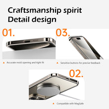 Load image into Gallery viewer, Titanium steel frame transparent case for iPhone
