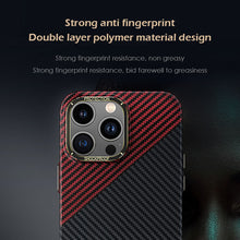 Load image into Gallery viewer, Metal ring carbon fiber case for iPhone

