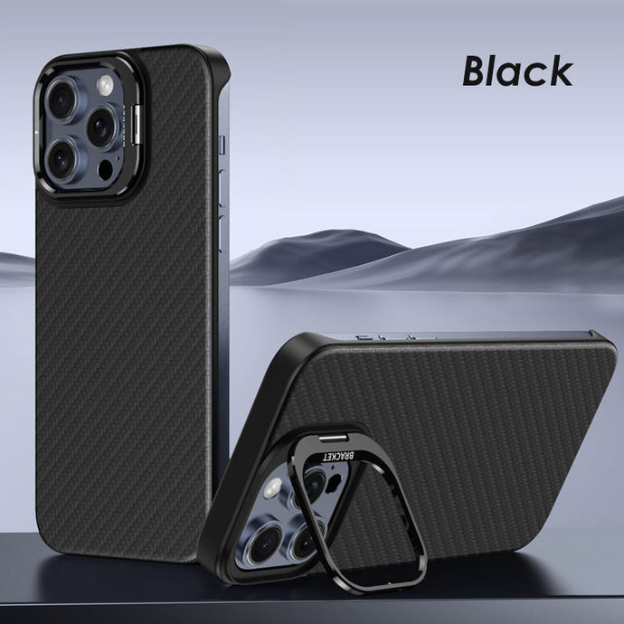 MagSafe titanium alloy bracket carbon fiber case for iPhone
