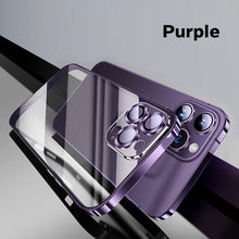 Load image into Gallery viewer, Ultra thin titanium alloy frame HD crystal backplate case for iPhone
