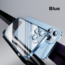 Load image into Gallery viewer, Ultra thin titanium alloy frame HD crystal backplate case for iPhone
