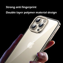 Load image into Gallery viewer, Titanium steel frame transparent case for iPhone
