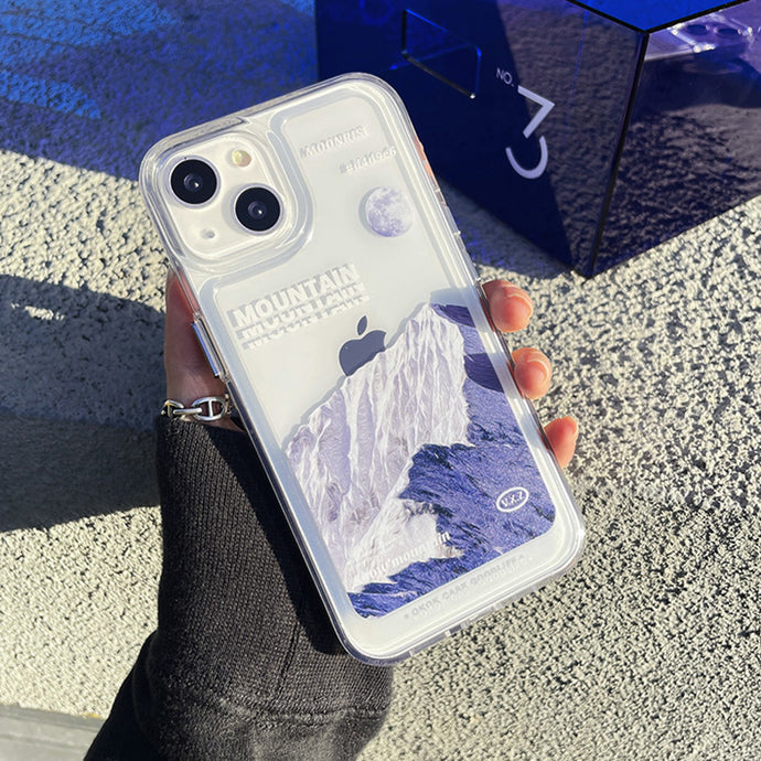 Fashionable transparent snow mountain case for iPhone 12/13 series