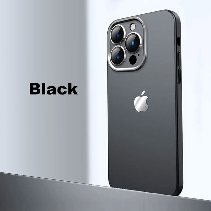 Metal camera frame light frosted case for iPhone