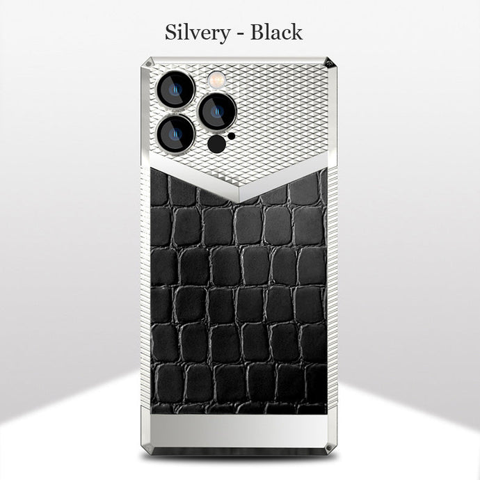 Electroplated alligator leather case for iPhone