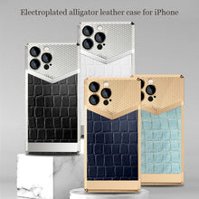 Load image into Gallery viewer, Electroplated alligator leather case for iPhone
