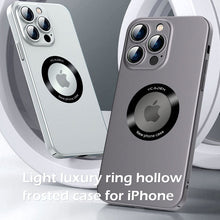 Load image into Gallery viewer, Light luxury ring hollow frosted case for iPhone

