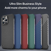 Load image into Gallery viewer, Half frame carbon fiber textured case for iPhone
