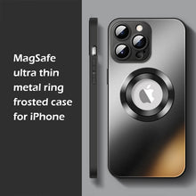 Load image into Gallery viewer, MagSafe ultra thin metal ring frosted case for iPhone
