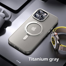 Load image into Gallery viewer, Titanium alloy multifunctional stand frosted case for iPhone
