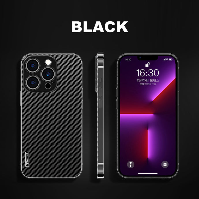 Titanium alloy frame and carbon fiber back panel case for iPhone