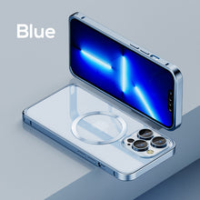 Load image into Gallery viewer, Metal frame transparent constant yellow MagSafe case for iPhone
