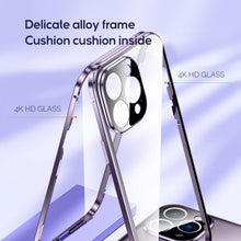Load image into Gallery viewer, Alloy frame double sided crystal glass case for iPhone for iPhone
