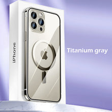 Load image into Gallery viewer, MagSafe HD transparent stainless steel frame case for iPhone
