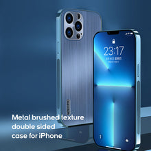 Load image into Gallery viewer, Metal brushed texture double sided case for iPhone 12/13 series
