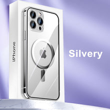 Load image into Gallery viewer, MagSafe HD transparent stainless steel frame case for iPhone
