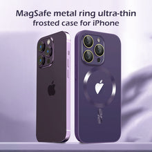 Load image into Gallery viewer, MagSafe metal ring ultra-thin frosted case for iPhone

