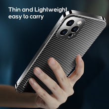 Load image into Gallery viewer, Metal frame width carbon fiber case for iPhone

