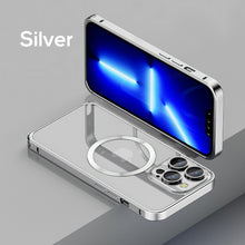 Load image into Gallery viewer, Metal frame transparent constant yellow MagSafe case for iPhone
