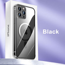Load image into Gallery viewer, MagSafe HD transparent stainless steel frame case for iPhone
