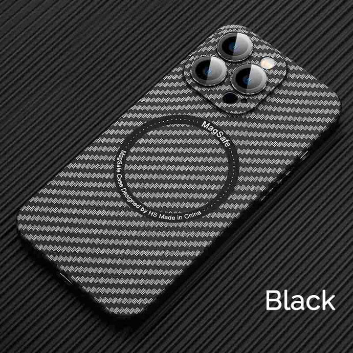 MagSafe light and thin carbon fiber textured case for iPhone 12-13 series