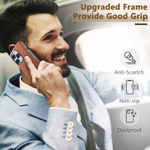 Load image into Gallery viewer, Electroplated frame business leather simple case for iPhone

