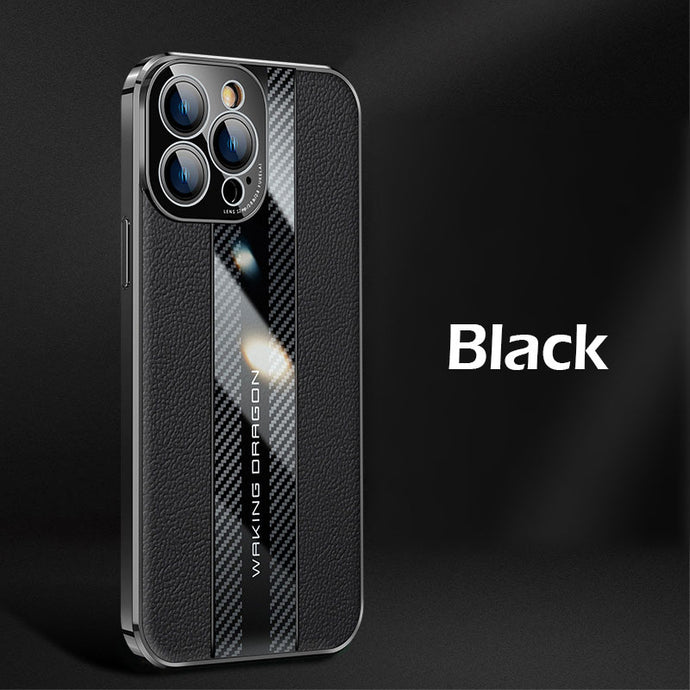 Light luxury cowhide carbon fiber texture case for iPhone